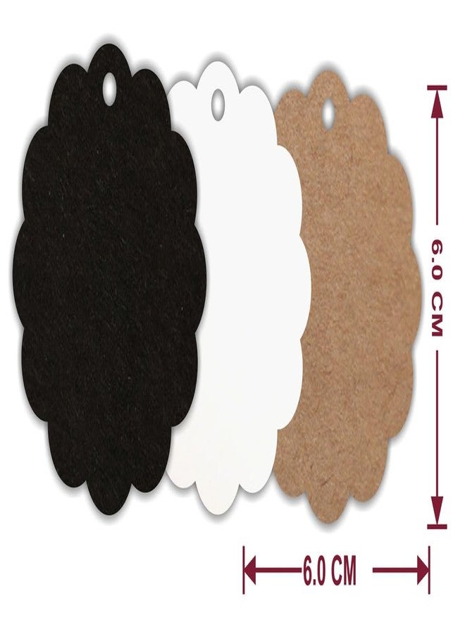 TOWNBUS - Combo Pack 120 Nos (3x40 Nos) of Double Sided Blank Hang Tags with String for Party & Celebration | Plain Return Gift Kraft Tags with Jute Rope | Thread - Image 2